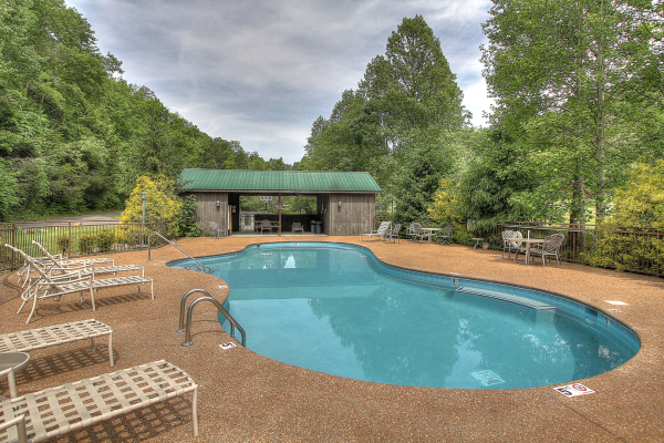 Cedar Falls Resort pool access at Great View Lodge, a 5-bedroom cabin rental located in Pigeon Forge