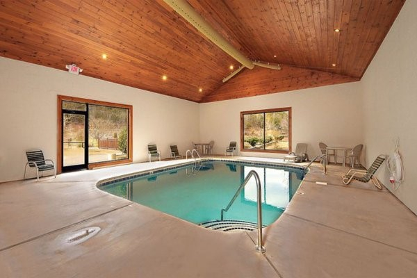 Indoor resort pool at Bears Eye View, a 2-bedroom cabin rental located in Pigeon Forge
