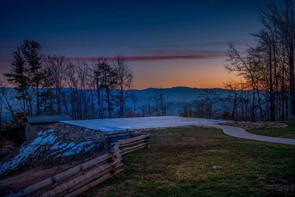 Mountain sunset at Best View Ever! A 5 bedroom cabin rental in Pigeon Forge