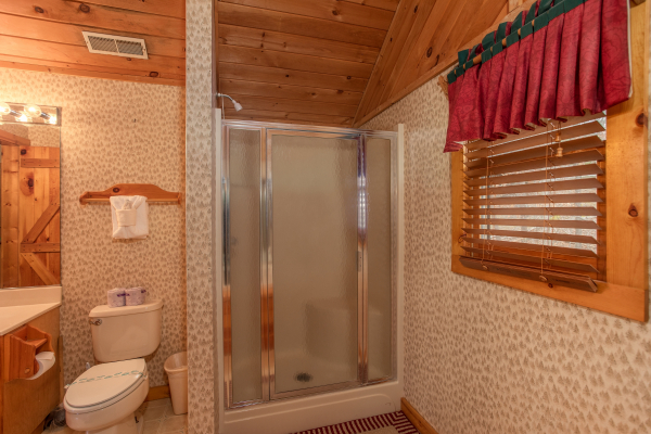 Bathroom with a walk in shower at Sweet Mountain Escape, a 2 bedroom cabin rental located in Pigeon Forge
