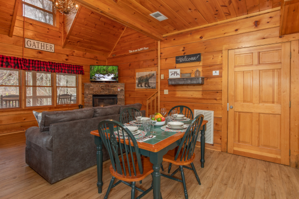 Dining Table for 4 at The Nest, a 1 bedroom cabin rental located in pigeon forge