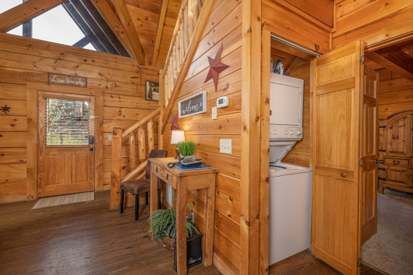 Laundry unit at Livin' Simple, a 2 bedroom cabin rental located in Pigeon Forge 