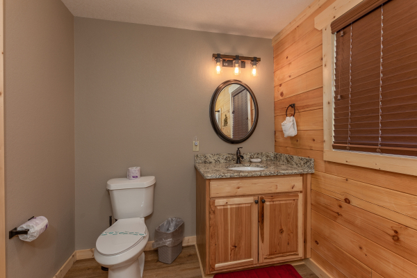 Vanity in the second bathroomat Sawmill Springs, a 3 bedroom cabin rental located in Pigeon Forge