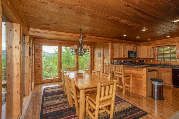Dining room at Mountain Bliss, a 2 bedroom cabin rental located in Pigeon Forge