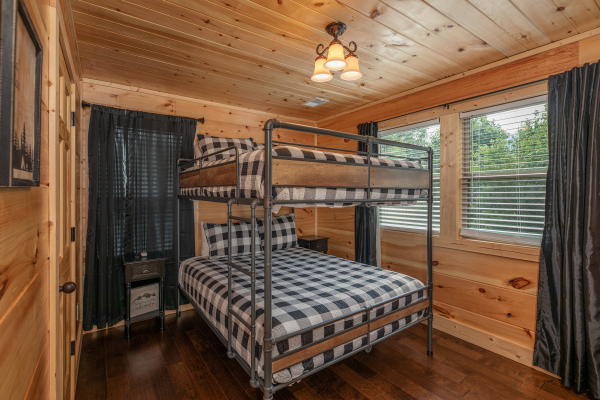 Queen bunks at Always Dream'n, a 6 bedroom cabin rental located in Pigeon Forge