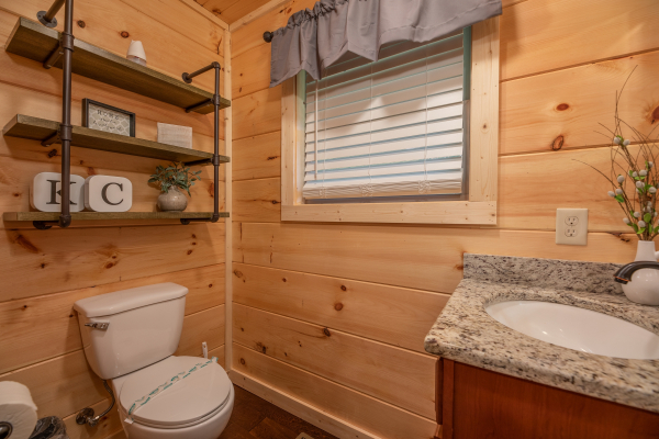 Bathroom at Always Dream'n, a 6 bedroom cabin rental located in Pigeon Forge