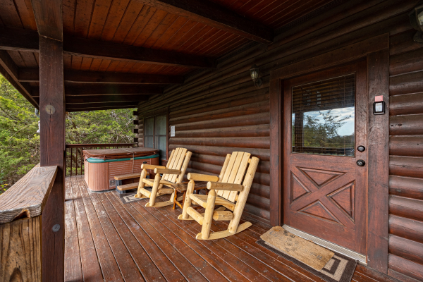 Deck rockers at Top of the Way, a 2 bedroom cabin rental located in Pigeon Forge