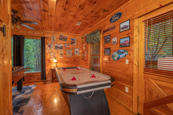 Air hockey table at Firefly Ridge, a 2 bedroom cabin rental located in Pigeon Forge
