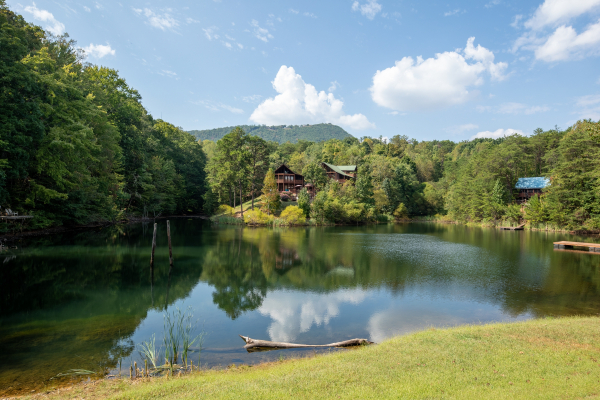Community fishing pond at Misty Mountain Sunrise, a 3 bedroom cabin rental located in Pigeon Forge