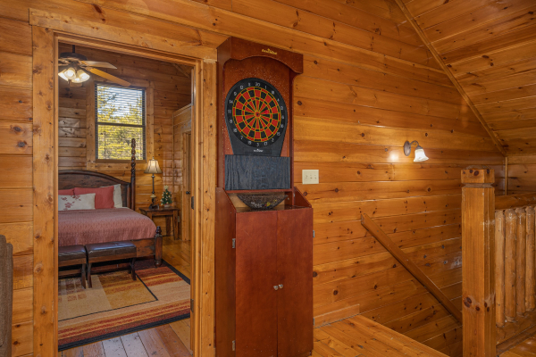 Dart board at King of the Mountain, a 3 bedroom cabin rental located in Pigeon Forge