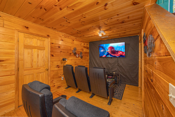 Theater seating at A Cheerful Heart, a 2 bedroom cabin rental in Pigeon Forge