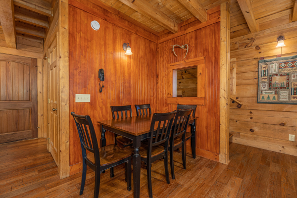 Dining table for six at A Beary Nice Cabin, a 2 bedroom cabin rental located in Pigeon Forge