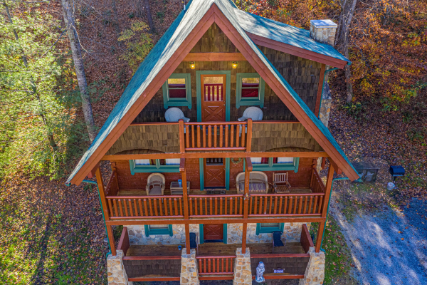 Drone view of A Beary Nice Cabin, a 2 bedroom cabin rental located in Pigeon Forge