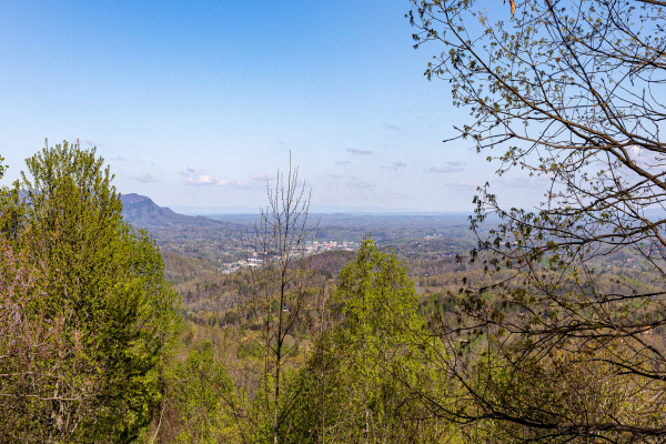 Springtime mountain view at Bearway to Heaven, a 2 bedroom cabin rental located in Gatlinburg