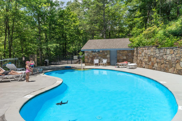 Pool for guests at Cubs' Crib, a 3 bedroom cabin rental located in Gatlinburg