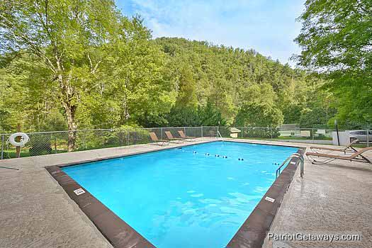 Resort pool for guests at Hatcher Mountain Retreat a 2 bedroom cabin rental located in Pigeon Forge