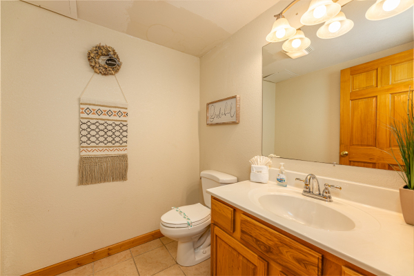 Bathroom at Smoky Mountain Escape, a 3 bedroom cabin rental located in Pigeon Forge