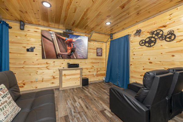 Theater room at Everly's Splash, a 4 bedroom cabin rental located in Pigeon Forge