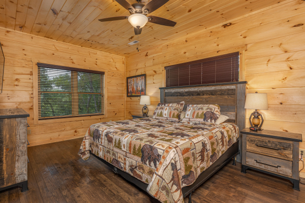 Master king room at Heavenly Daze, a 4 bedroom cabin rental located in Pigeon Forge