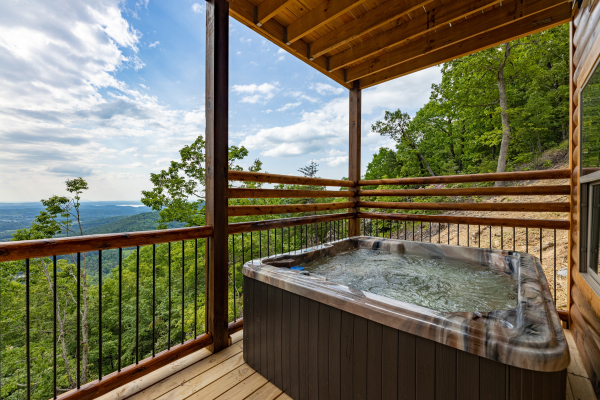 Hot tub at 4 States View, a 2 bedroom cabin rental located in Pigeon Forge