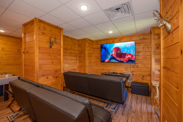 Theater room at Eagle's Sunrise, a 2 bedroom cabin rental located in Pigeon Forge