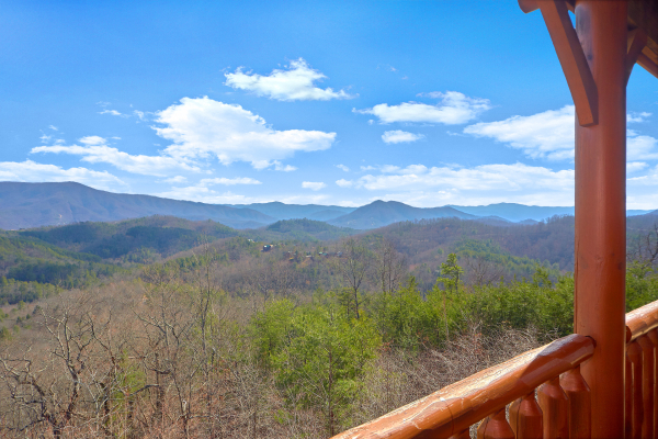 View from bottom deck at Million Dollar View, a 2 bedroom cabin rental located in Pigeon Forge