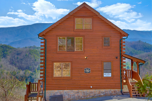 Front exterior at Million Dollar View, a 2 bedroom cabin rental located in Pigeon Forge
