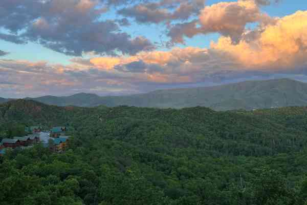 Mountain view at Million Dollar view, a 2 bedroom cabin rental located in Pigeon Forge. 