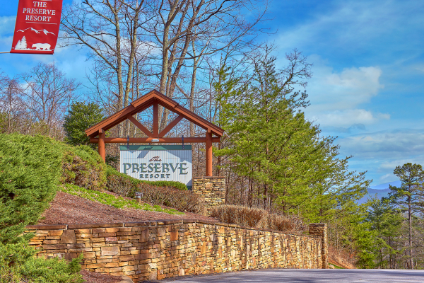 Preserve sign at Million Dollar View, a 2 bedroom cabin rental located in Pigeon Forge