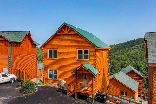 Exterior front view at The One With The View, a 4 bedroom cabin rental located in Pigeon Forge
