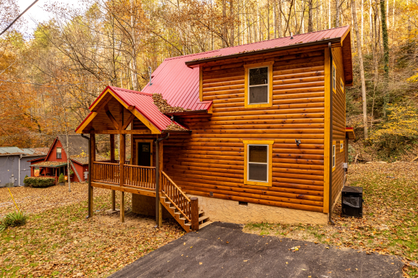 External front view at Creekside Dream, a 1 bedroom cabin rental located in Gatlinburg