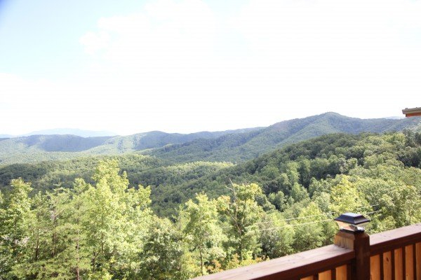 Mountain view from side deck at Four Seasons Grand, a 5 bedroom cabin rental located in Pigeon Forge
