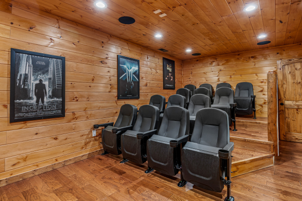 Theater seating at Four Seasons Grand, a 5 bedroom cabin rental located in Pigeon Forge