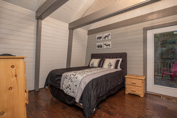 Upstairs bedroom at A Getaway Chalet, a 2 bedroom cabin rental located in Gatlinburg