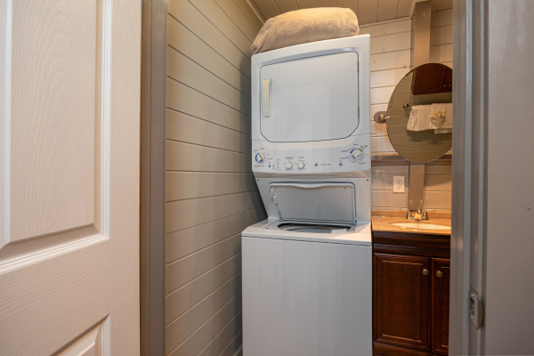 Washer and dryer at A Getaway Chalet, a 2 bedroom cabin rental located in Gatlinburg