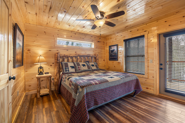 Bedroom with Deck Entry at Cool Pool Lodge