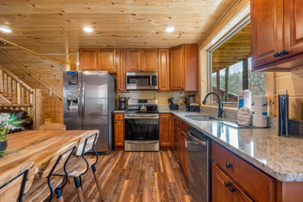 Kitchen with Stainless Steel Appliances at Cool Pool Lodge