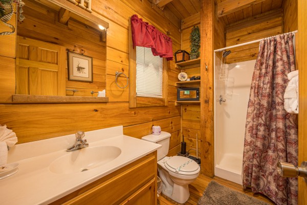 Bathroom with Walk-in Shower at Wild At Heart Wears Valley