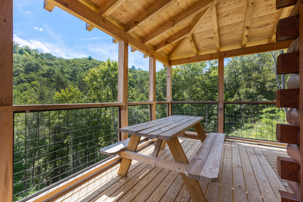 Picnic Table on Covered Deck at High Country
