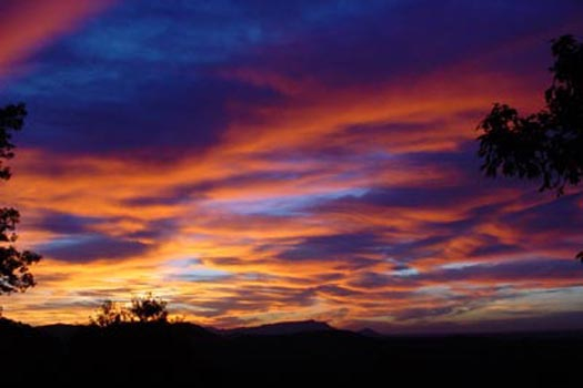 Sunset skies seen at Apple View, a 2 bedroom cabin rental located in Pigeon Forge