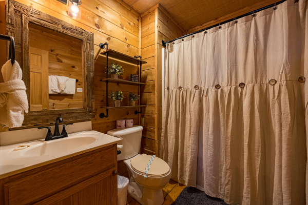 Bathroom at Sunny Side Up, a 2 bedroom cabin rental located in Gatlinburg