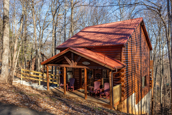 Front exterior view at Sunny Side Up, a 2 bedroom cabin rental located in Gatlinburg