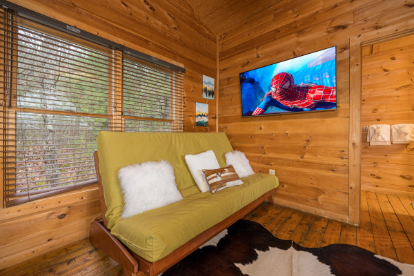 Futon at Bearstone Cabin, a 1 bedroom cabin rental located in Gatlinburg