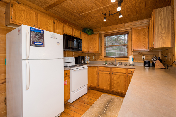 Kitchen at Bearstone Cabin, a 1 bedroom cabin rental located in Gatlinburg