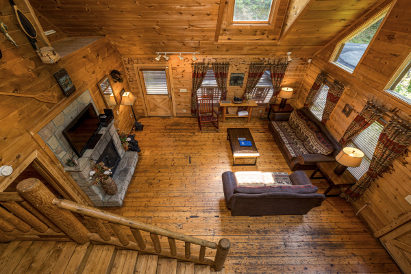 Ariel View of Living Room at Trapper's Trace