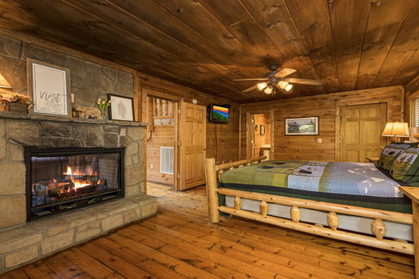 Fireplace in Master Bedroom at Trapper's Trace