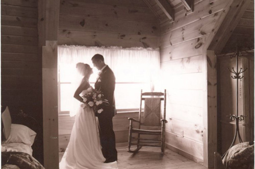 Romantic setting for newlyweds at Big Bear Lodge, a 7-bedroom cabin rental located in Gatlinburg