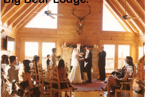 Get married at Big Bear Lodge, a 7-bedroom cabin rental located in Gatlinburg
