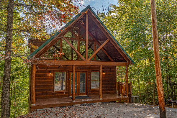 exterior front view at American Dream, a 2 bedroom cabin rental located in Gatlinburg