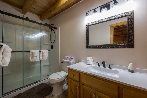Bathroom at Eagle's Loft, a 2 bedroom cabin rental located in Pigeon Forge